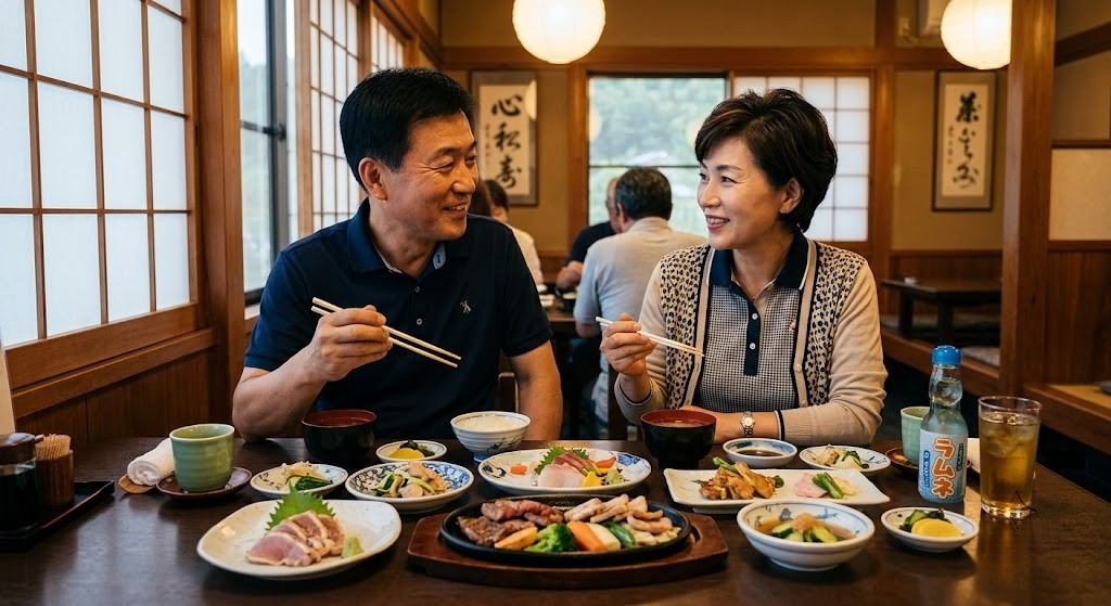 라운드 후에는 패키지에 포함된 두 번의 석식 특식으로 여유롭게 하루를 마무리할 수 있습니다.
